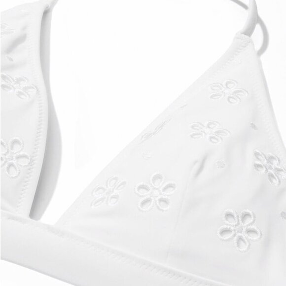 Victoria’s Secret ✦ Eyelet Halter Lace Top ✦ White Longline Bikini Sz S NWT - Picture 4 of 6